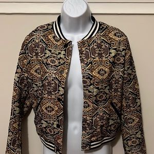 Baslira Tapestry-inspired Jacquard Bomber Jacket